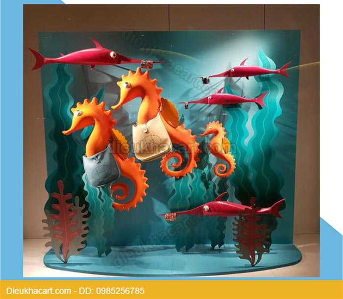 Mô hình động vật biển bằng xốp mút 3d trang trí cửa hàng thời trang tại hà nội