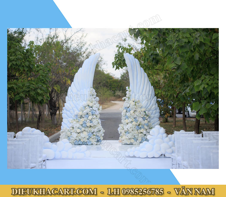 Mô hình xốp mút 3d cánh thiên thần trang trí đám cưới-tại điêu khắc art