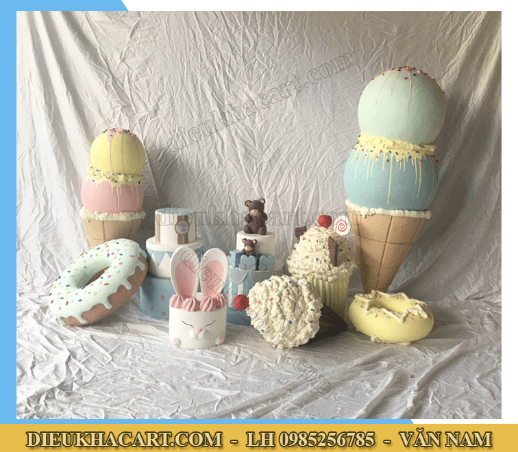  Mô hình bánh kẹo -kẹo ngọt-bằng xốp mút 3d-điêu khắc art