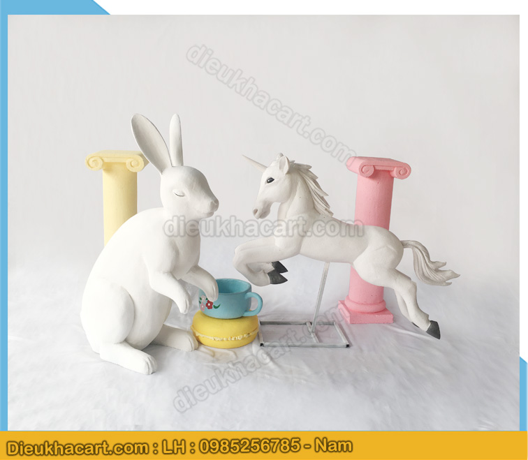 Mô hình 3d động vật ngựa thỏ bằng xốp mút trang trí sự kiện, làm đạo cụ chụp ảnh tại hà nội