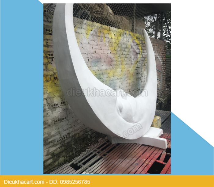 Mô hình xốp mút 3d mặt trăng trang trí đạo cụ chụp ảnh sân khấu.