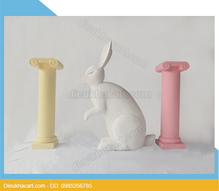 Bộ sản phẩm mô hình xốp mút 3d thỏ trắng trang trí trung thu làm đạo cụ chụp ảnh tại hà nội