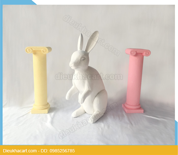 Bộ sản phẩm mô hình xốp mút 3d thỏ trắng trang trí làm đạo cụ chụp ảnh tại hà nội